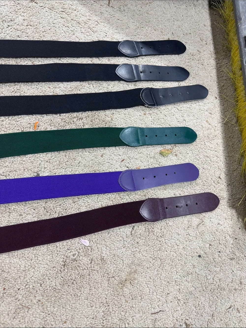 Men's adjustable baseball pant belts - black/purple/green/maroon all for $10